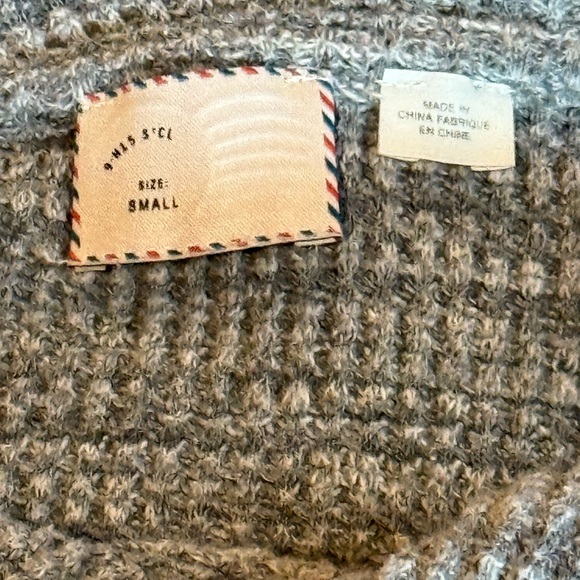 Anthropologie Winterscape Heather KnitCowl Neck Peplum Sweater Gray Knit Small - Picture 4 of 9